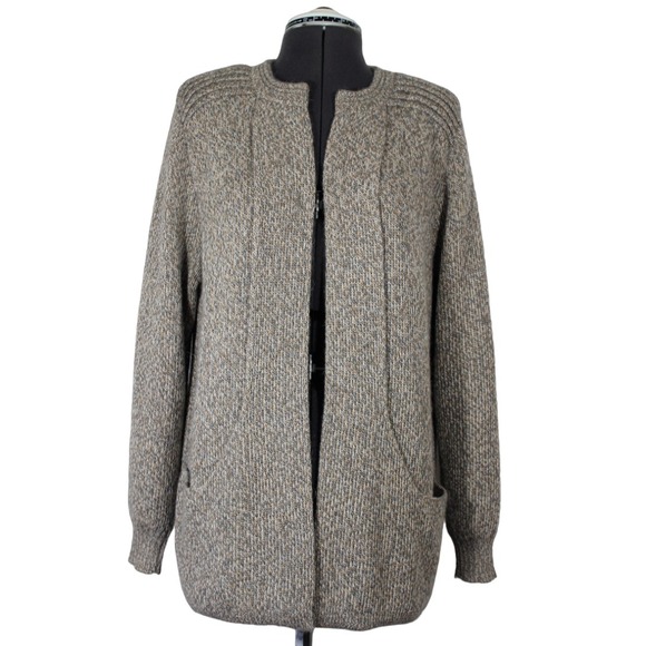 Simply Natural‎ Linda Ebel Women's OS Alpaca Cardigan Open Front Shawl Pocket